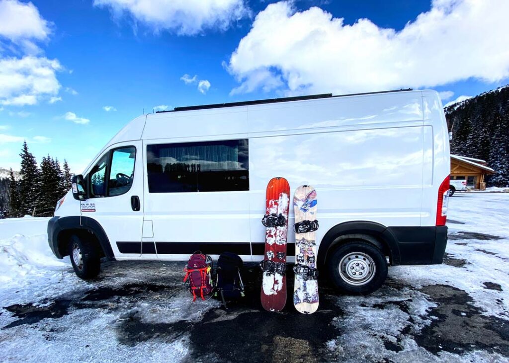 Van Life Winter Snowboarding